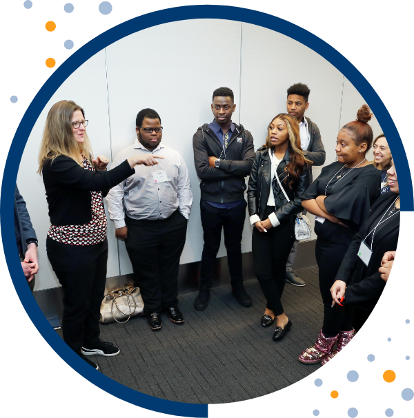 A group of students, led by Brookings staff, tour the facilities. Copyright 2019 Sharon Farmer Photography